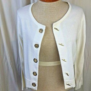 Gold Toggle Button Cardigan Sweater